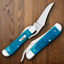Case XX Russlock Folding Knife Stainless Steel Blade Blue Bone Handle