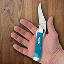 Case XX Russlock Folding Knife Stainless Steel Blade Blue Bone Handle