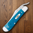 Case XX Russlock Folding Knife Stainless Steel Blade Blue Bone Handle