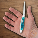 Case XX Medium Stockman Pocket Knife Stainless Blades Caribbean Blue Bone Handle 25597