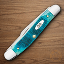 Case XX Medium Stockman Pocket Knife Stainless Blades Caribbean Blue Bone Handle 25597