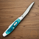 Case XX Medium Stockman Pocket Knife Stainless Blades Caribbean Blue Bone Handle 25597