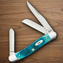 Case XX Medium Stockman Pocket Knife Stainless Blades Caribbean Blue Bone Handle 25597