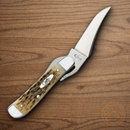 Case XX Russlock Folding Knife 2.7" Stainless Blade Amber Jigged Bone Handle 00260