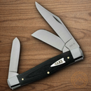 Case XX Stockman Pocket Knife Stainless Steel Blades Black Smooth Micarta Handle 27732