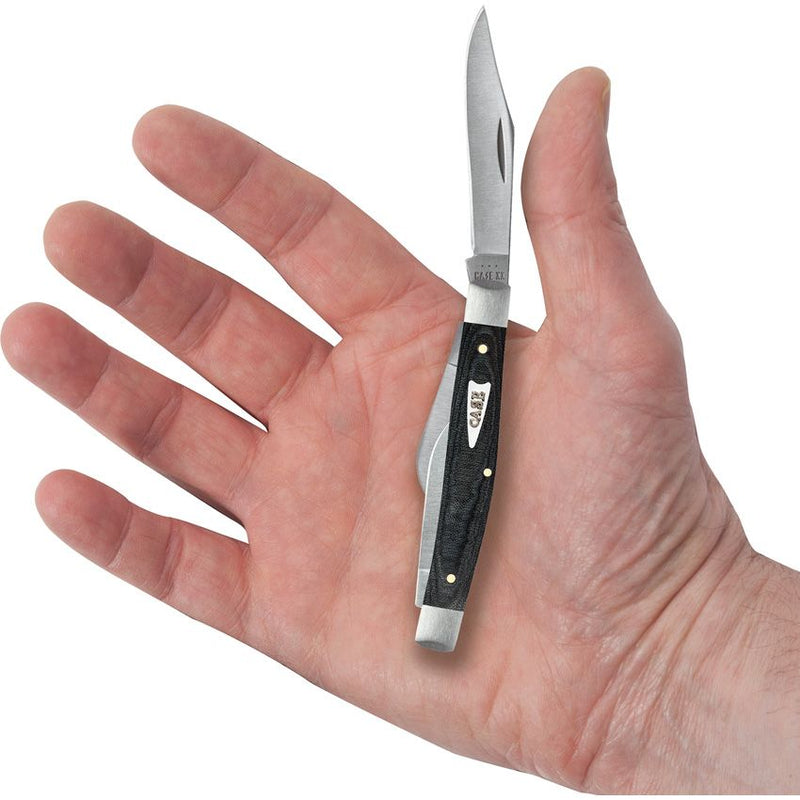 Case XX Stockman Pocket Knife Stainless Steel Clip / Sheepsfoot And Pen Blades Black Smooth Micarta Handle 27818 -Case Cutlery - Survivor Hand Precision Knives & Outdoor Gear Store