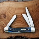 Case XX Medium Stockman Pocket Knife Surgical Steel Blades Navy Blue Jigged Bone Handle