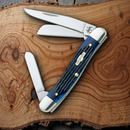 Case XX Medium Stockman Pocket Knife Surgical Steel Blades Navy Blue Jigged Bone Handle