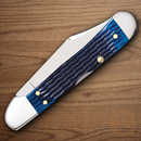 Case XX Mini Copperlock Folding Knife 2.72" Surgical Steel Blade Navy Blue Bone Handle 02864
