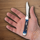 Case XX Mini Copperlock Folding Knife 2.72" Surgical Steel Blade Navy Blue Bone Handle 02864