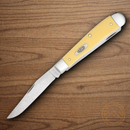 Case XX Trapper Pocket Knife Carbon Steel Blades Yellow Smooth Synthetic Handle 30114