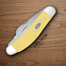 Case XX Sowbelly Pocket Knife Chrome Vanadium Carbon Steel Blades Yellow Synthetic Handle 30118