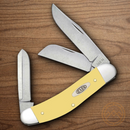 Case XX Sowbelly Pocket Knife Chrome Vanadium Carbon Steel Blades Yellow Synthetic Handle 30118