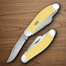 Case XX Sowbelly Pocket Knife Chrome Vanadium Carbon Steel Blades Yellow Synthetic Handle 30118