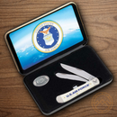 Case XX Air Force Pocket Knife Stainless Steel Blades Natural Smooth Bone Handle 32404