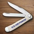 Case XX Air Force Pocket Knife Stainless Steel Blades Natural Smooth Bone Handle 32404