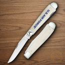 Case XX Air Force Pocket Knife Stainless Steel Blades Natural Smooth Bone Handle 32404