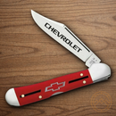 Case XX Chevrolet Folding Knife 2.72" Stainless Steel Blades Red Smooth Synthetic Handle