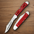 Case XX Chevrolet Folding Knife 2.72" Stainless Steel Blades Red Smooth Synthetic Handle