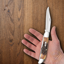 Case XX Hunter Pocket Knife Stainless Steel Blades Burnt Bonestag Handle 03574