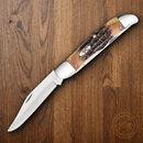 Case XX Hunter Pocket Knife Stainless Steel Blades Burnt Bonestag Handle 03574