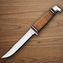 Case XX Hunter Fixed Knife 5" Stainless Steel Clip Blade Stacked Leather Handle