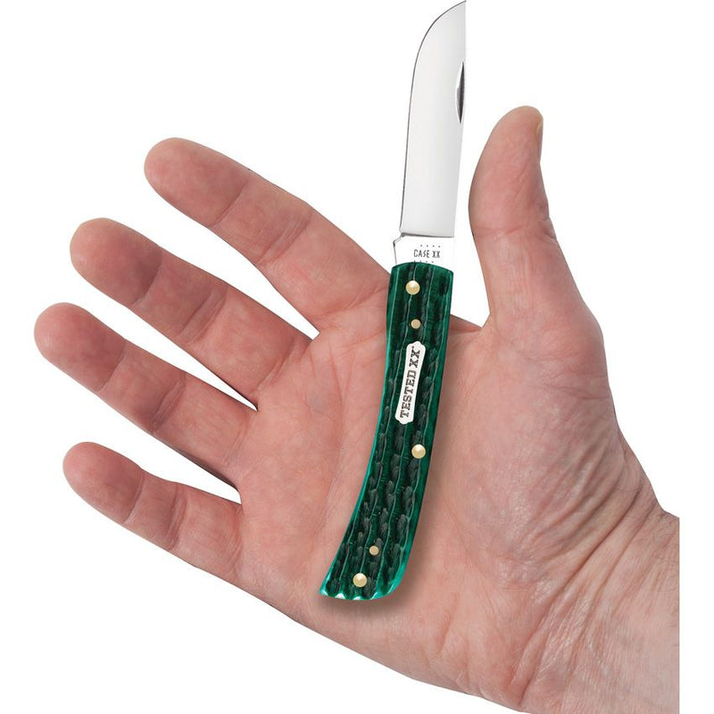 Case XX Sod Buster Jr Folding Knife Stainless Steel Skinner Blade Jade Kinfolk Jigged Bone Handle 48941 -Case Cutlery - Survivor Hand Precision Knives & Outdoor Gear Store