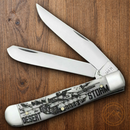 Case XX Desert Storm Pocket Knife Stainless Steel Blades Natural Bone Handle 50953