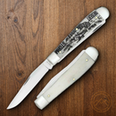 Case XX Desert Storm Pocket Knife Stainless Steel Blades Natural Bone Handle 50953