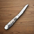 Case XX Iraqi Freedom Trapper Pocket Knife Stainless Steel Blades Natural Bone Handle 50954