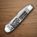 Case XX Enduring Freedom Trapper Pocket Knife Stainless Steel Blades Natural Bone Handle 50955