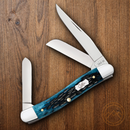 Case XX Stockman Pocket Knife Tru-Sharp Surgical Steel Clip / Sheepsfoot And Spey Blades Pocket Worn Peach Seed Jig Mediterranean Blue Bone Handle 51851