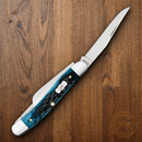 Case XX Stockman Pocket Knife Tru-Sharp Surgical Steel Clip / Sheepsfoot And Spey Blades Pocket Worn Peach Seed Jig Mediterranean Blue Bone Handle 51851