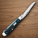 Case XX Mini Trapper Pocket Knife Stainless Steel Blades Blue Jigged Bone Handle