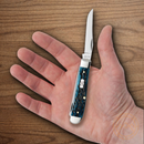Case XX Mini Trapper Pocket Knife Stainless Steel Blades Blue Jigged Bone Handle