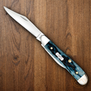 Case XX Peanut Pocket Knife Stainless Steel Clip And Pen Blades Mediterranean Blue Jigged Bone Handle 51858