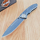 Case XX Tec X Framelock Harley Folding Knife 3.25" Stainless Blade Stainless Handle 52121