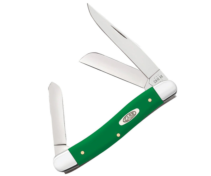 Case XX Med Stockman Pocket Knife Stainless Steel Clip / Sheepsfoot And Spey Blades Green Smooth Synthetic Handle 53392 -Case Cutlery - Survivor Hand Precision Knives & Outdoor Gear Store