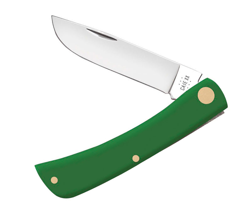 Case XX Sod Buster Jr Folding Knife Stainless Steel Skinner Blade Green Smooth Synthetic Handle 53395 -Case Cutlery - Survivor Hand Precision Knives & Outdoor Gear Store