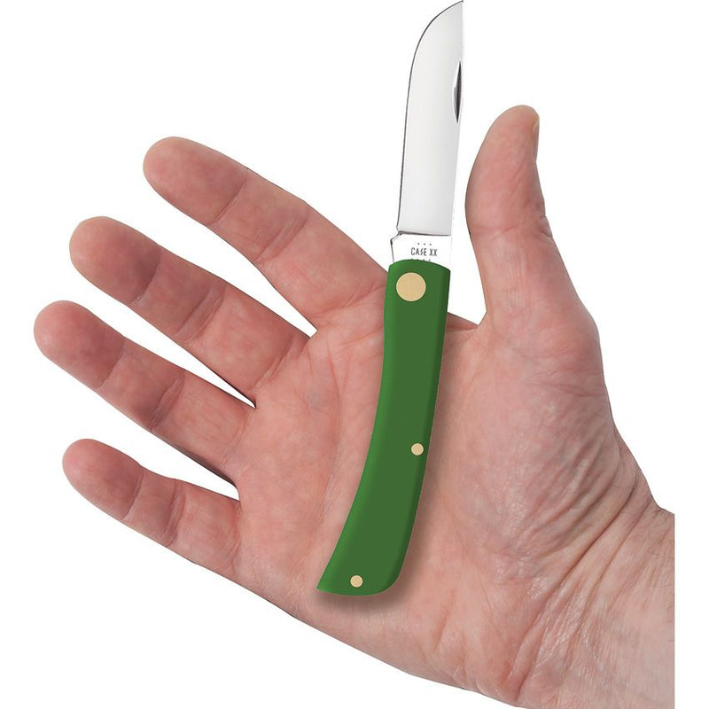 Case XX Sod Buster Jr Folding Knife Stainless Steel Skinner Blade Green Smooth Synthetic Handle 53395 -Case Cutlery - Survivor Hand Precision Knives & Outdoor Gear Store