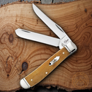 Case XX Mini Trapper Pocket Knife Stainless Steel Blades Antique Bone Handle