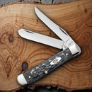 Case XX Mini Trapper Pocket Knife Carbon Steel Blades Bone Handle 58414