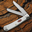 Case XX Trapper Sparxx Pocket Knife Stainless Steel Blades White Jigged Synthetic Handle