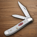 Case XX Peanut Pocket Knife Stainless Steel Blades Sparxx White Synthetic Handle