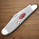 Case XX Peanut Pocket Knife Stainless Steel Blades Sparxx White Synthetic Handle