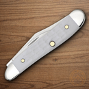 Case XX Peanut Pocket Knife Stainless Steel Blades Sparxx White Synthetic Handle