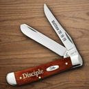 Case XX Disciple Pocket Knife Stainless Steel Blades Red Chestnut Smooth Bone Handle