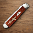 Case XX Disciple Pocket Knife Stainless Steel Blades Red Chestnut Smooth Bone Handle