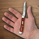 Case XX Disciple Pocket Knife Stainless Steel Blades Red Chestnut Smooth Bone Handle