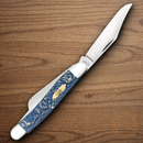 Case XX Stockman Pocket Knife Stainless Steel Blades Blue Sycamore Wood Handle